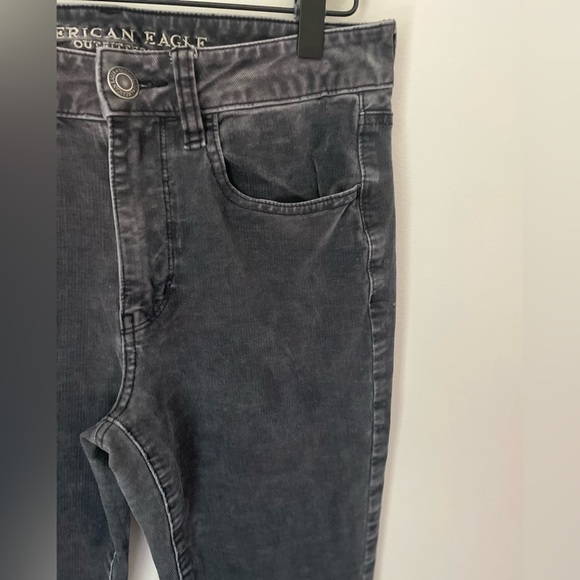 American Eagle Dark Gray Corduroy High Rise Jeggings Size 6 Long - Picture 3 of 9
